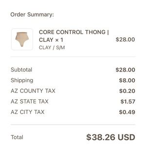 Skims core control thong- NEW WITHOUT TAGS